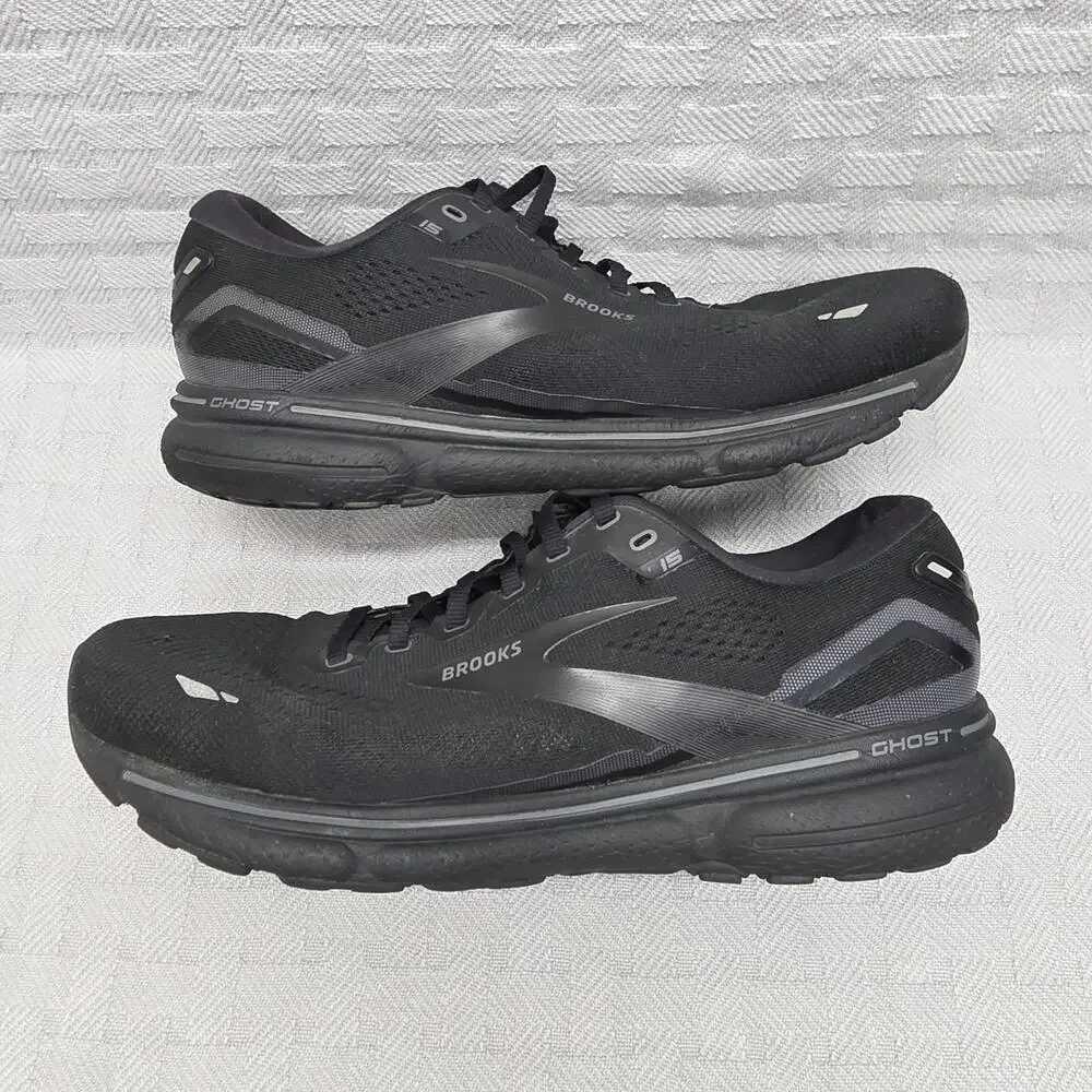 Brooks Ghost 15 Mens Size 11 Black Extra Wide 4E Running Shoe 1103934E020